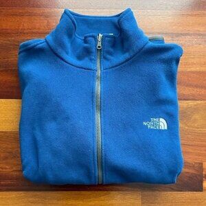 The North Face Men's Blue Fleece Sz Large Sherpa Fleece Full Zip Jacket Coat